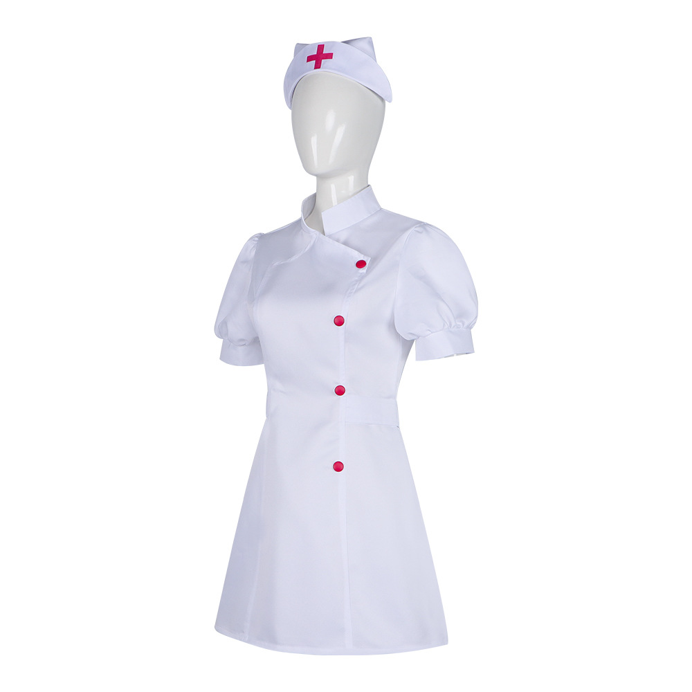 Medical Lab Units - Krankenschwester-Kostüm-Set für Damen, weißer kurzärmliger medizinischer